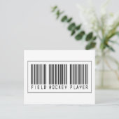 Barcode Field Hockey Player Briefkaart (Staand voorkant)