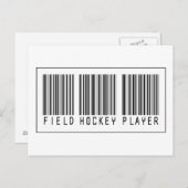 Barcode Field Hockey Player Briefkaart (Voorkant / Achterkant)