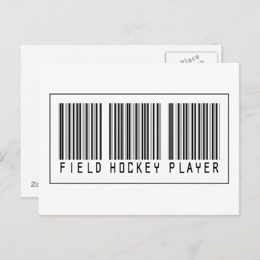 Barcode Field Hockey Player Briefkaart (Voorkant / Achterkant)