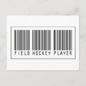 Barcode Field Hockey Player Briefkaart (Voorkant)