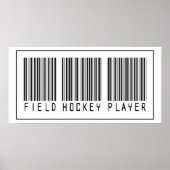 Barcode Field Hockey Player Poster (Voorkant)