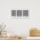 Barcode Field Hockey Player Poster (Keuken)