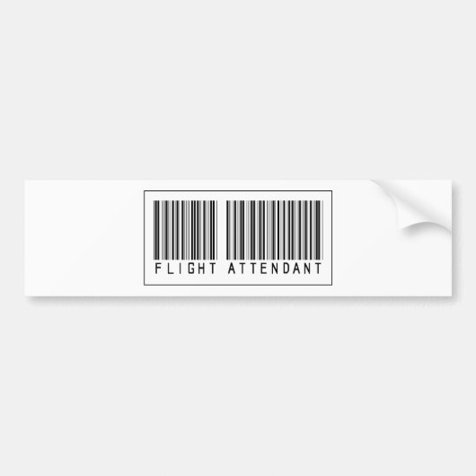 Barcode Flight Attendant Bumpersticker (Voorkant)