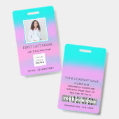 Barcode Foto IDNumber Therapie Verpleegkundige Doc Badge (Voor- en achterkant)