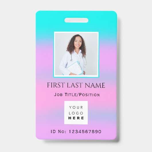 Barcode Foto IDNumber Therapie Verpleegkundige Doc Badge (Voorzijde)