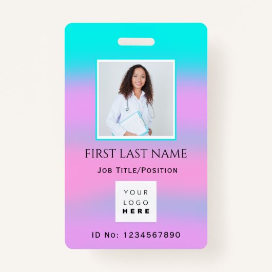 Barcode Foto IDNumber Therapie Verpleegkundige Doc Badge (Voorkant)