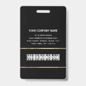 Barcode Foto Naam ID Kaart Verticaal Gouden Frame Badge (Achterkant)