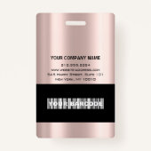 Barcode Foto Naam ID Kaart Verticaal Roos Gold VIP Badge (Achterkant)