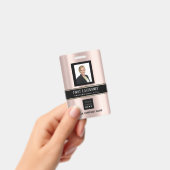 Barcode Foto Naam ID Kaart Verticaal Roze Goud VIP Badge (Handheld)