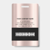 Barcode Foto Naam ID Kaart Verticaal Roze Goud VIP Badge (Achterkant)