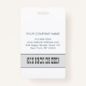 Barcode Foto Naam ID Kaart Verticaal Witte Logo Badge (Achterkant)