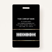 Barcode Foto Naam ID Kaart Vertical Gold Lijst Badge (Achterkant)