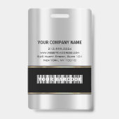 Barcode Fotonaam ID Kaart Verticaal metaal grijs Badge (Achterkant)