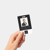 Barcode Fotonaam ID Kaart Verticaal zwart wit Badge (Handheld)