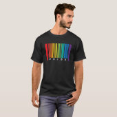 Barcode Gay Pride LGBT Lesbian Bisexual Flag Gif T-shirt (Voorkant volledig)