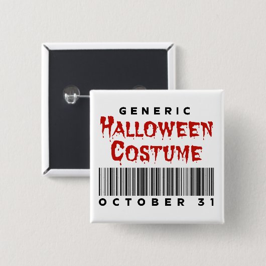 Barcode Generic Halloween Costume October 31 Vierkante Button 5,1 Cm (Voorkant /achterkant)