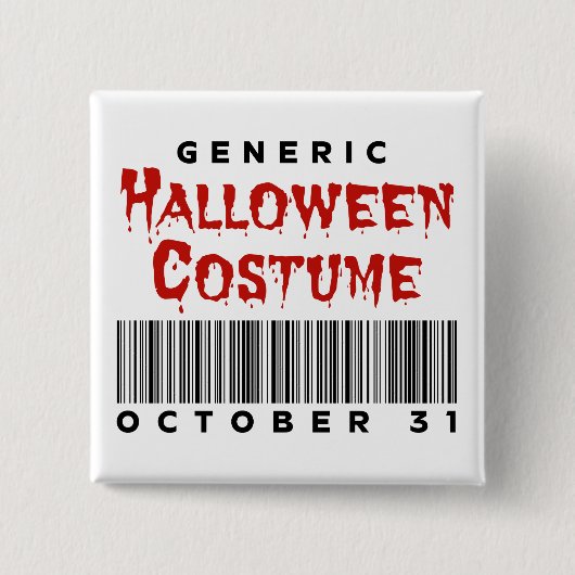 Barcode Generic Halloween Costume October 31 Vierkante Button 5,1 Cm (Voorkant)