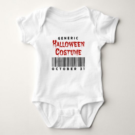Barcode Generieke Halloween Kostuum 31 Oktober Romper (Voorkant)