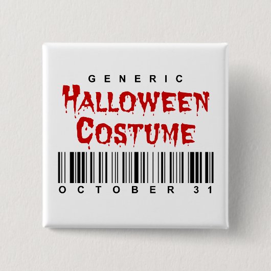 Barcode generieke Halloween kostuum Vierkante Button 5,1 Cm (Voorkant)