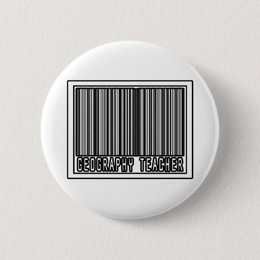 Barcode Geografie Leraar Ronde Button 5,7 Cm (Voorkant)