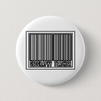 Barcode Geografie Leraar Ronde Button 5,7 Cm