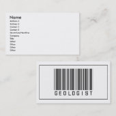 Barcode Geologist Visitekaartje (Voorkant / Achterkant)