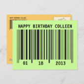 Barcode Happy Birthday briefkaart (Voorkant / Achterkant)