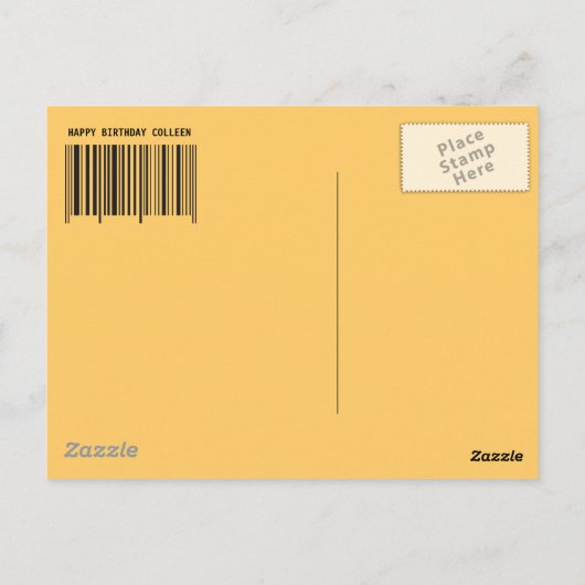 Barcode Happy Birthday briefkaart (Achterkant)