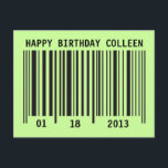 Barcode Happy Birthday briefkaart<br><div class="desc">Originele en coole illustratie door SilviaNeto. Hopelijk geniet je ervan!!</div>