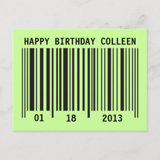 Barcode Happy Birthday briefkaart