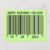 Barcode Happy Birthday briefkaart (Voorkant)