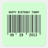 Barcode Happy Birthday sticker (Voorkant)