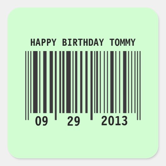 Barcode Happy Birthday sticker (Voorkant)