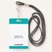 Barcode ID Foto Sjabloon Blauwgroen Groen medisch  Badge (Achterkant met draagriem)