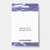 Barcode ID Foto Sjabloon Paarse blauwe marmerzuste Badge (Achterkant)