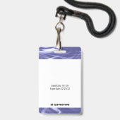 Barcode ID Foto Sjabloon Paarse blauwe marmerzuste Badge (Achterkant met lanyard)