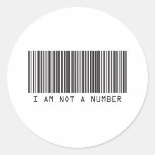 Barcode - Ik ben geen nummer Ronde Sticker