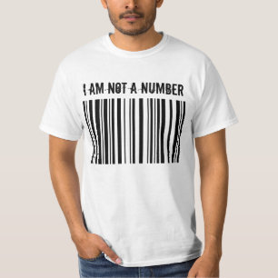 BARCODE, IK BEN GEEN NUMMER T-SHIRT