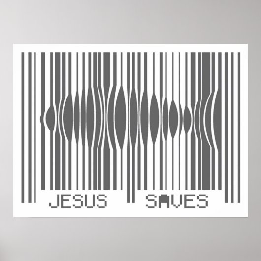 Barcode Jesus Saves Poster (Voorkant)