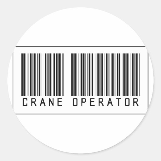 Barcode kraanmachinist ronde sticker (Voorkant)