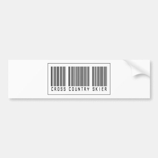 Barcode Langlaufskiër Bumpersticker (Voorkant)