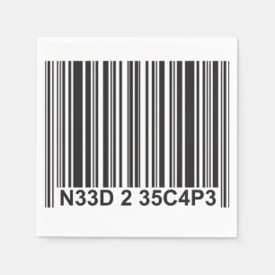 Barcode Leetspeech - Noodzaak om te ontsnappen Servet