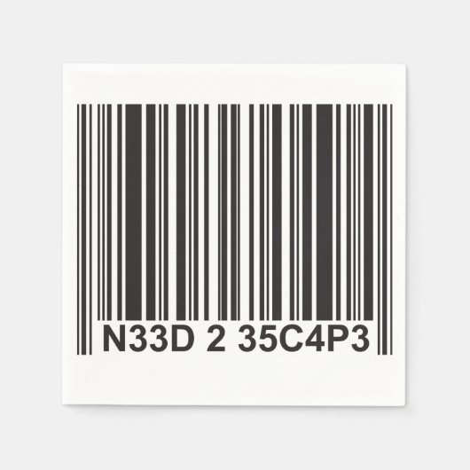 Barcode Leetspeech - Noodzaak om te ontsnappen Servet (Voorkant)