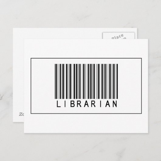 Barcode Librarian Briefkaart (Voorkant / Achterkant)