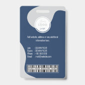 Barcode Logo Naam Tag Personeel Badge (Achterkant)