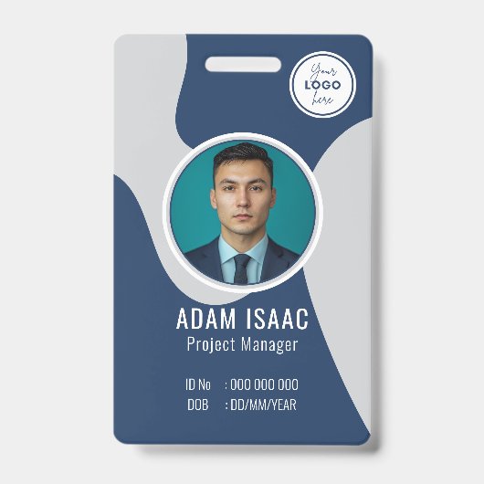 Barcode Logo Naam Tag Personeel Badge (Voorzijde)