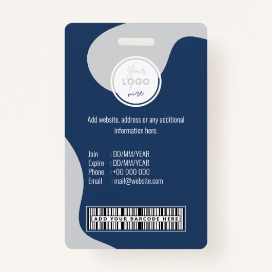  Barcode Logo Naam Tag Personeel Badge (Achterkant)