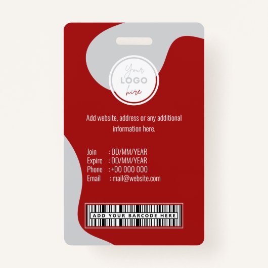 Barcode Logo Naam Tag Personeel Badge (Achterkant)