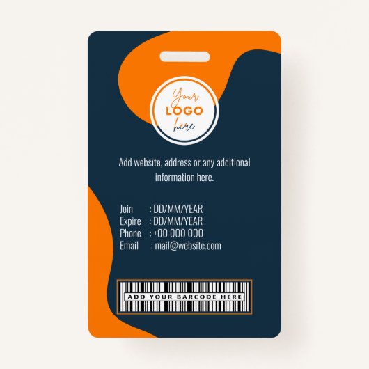 Barcode Logo Naam Tag Personeel Badge (Achterkant)