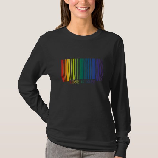Barcode Love Is Love LGBT Pride T-shirt (Voorkant)